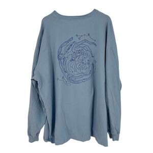 Re-Inc XXXL Long Sleeve Tee Blue Graphic USA Cotton Blend Streetwear‎